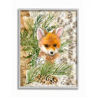 Stupell Home Decor Rustic Baby Red Fox Framed Wall Art