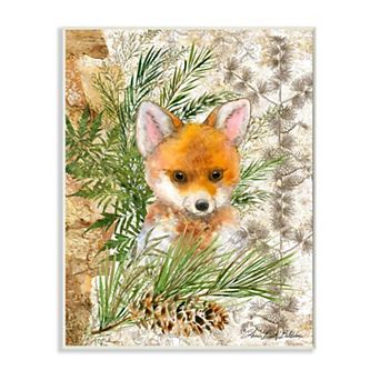 Stupell Home Decor Nursery Red Fox Forest Animal Children's Illustration Wall Art
