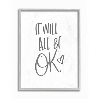 Stupell Home Decor Will All Be Okay Positive Framed Wall Art