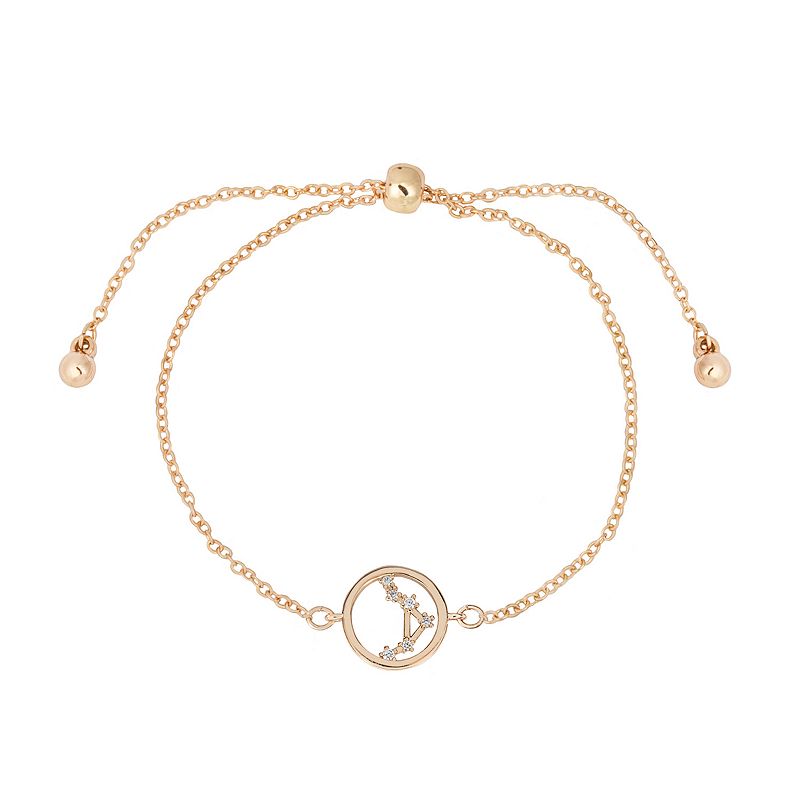 LC Lauren Conrad Zodiac Cubic Zirconia Pull-Tie Bracelet, Womens, Gold