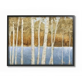 Stupell Home Decor Birch Tree Lake Framed Wall Art