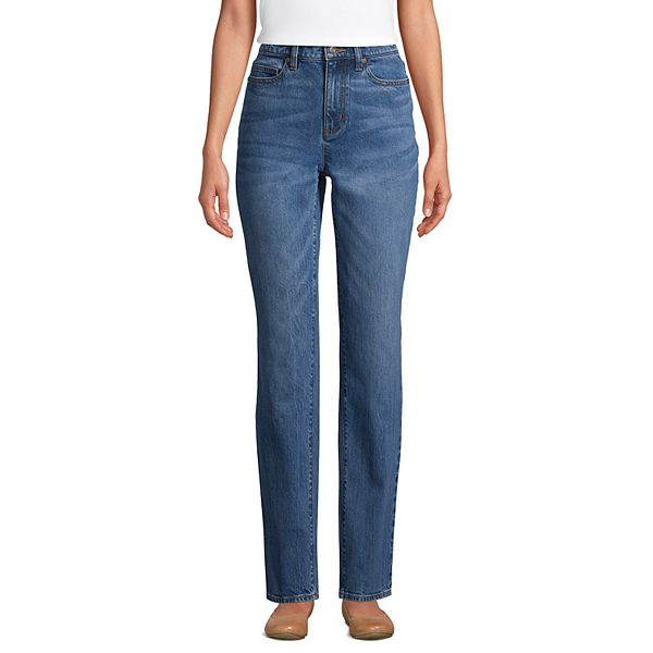 Women's Lands' End Classic Fit High Waist Straight-Leg Jeans