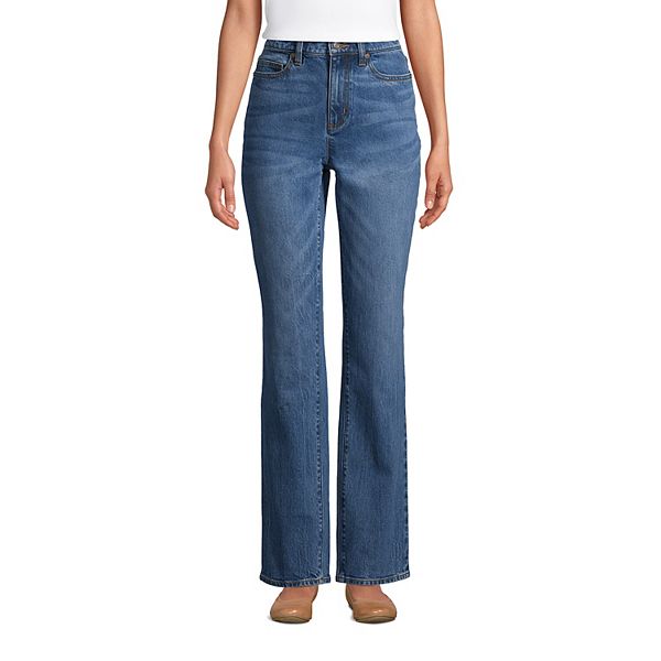 Petite Lands' End Classic Fit High Waist Straight-Leg Jeans