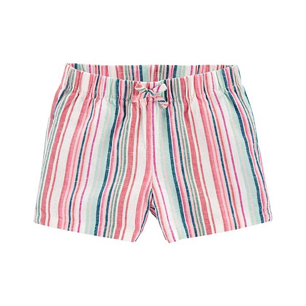 Toddler Girl Carter's Striped PullOn Linen Shorts