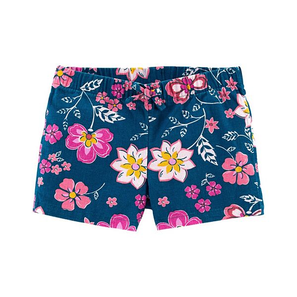 Toddler Girl Carter's Floral Pull-On Linen Shorts