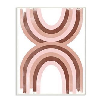 Stupell Home Decor Pink Brown Rainbow Retro Color Curves Wall Art