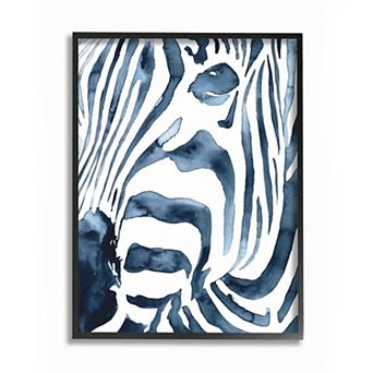 Stupell Home Decor Blue Zebra Framed wall Art