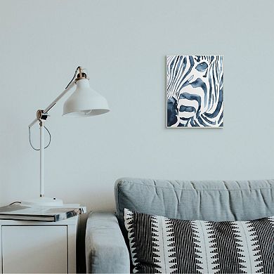 Stupell Home Decor Blue Zebra Stripe Portrait Wall Art
