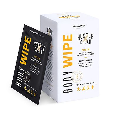 Hustle Clean 10-Pack Fresh Scent Body Wipes