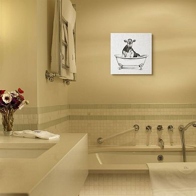 Stupell Home Decor Cow Bath Tub Canvas Wall Art