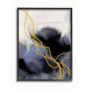 Stupell Home Decor Coastal Abstract Lines Framed Wall Art