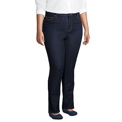 Plus Size Lands' End Midrise Straight-Leg Jeans