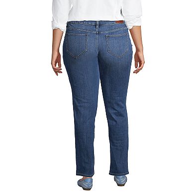 Plus Size Lands' End Midrise Straight-Leg Jeans