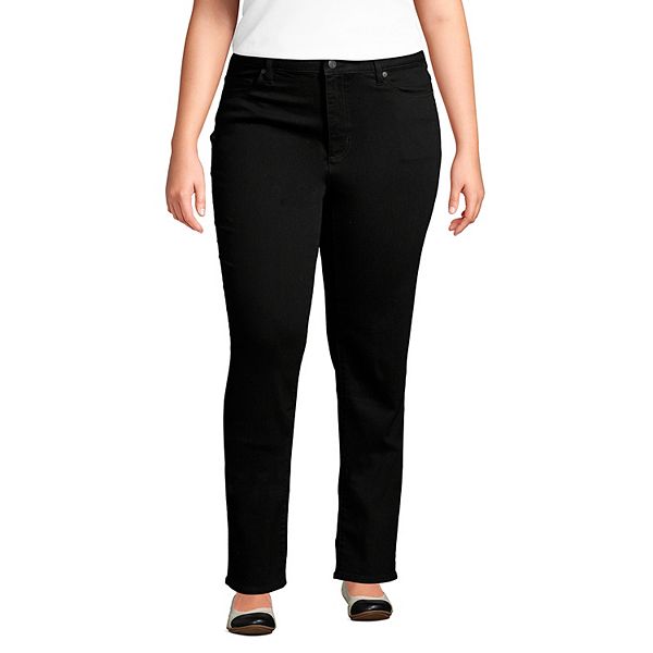 Plus Size Lands' End Midrise Straight-Leg Jeans