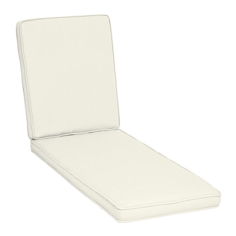 Arden Selections Oasis Outdoor Chaise Cushion, White, 75X23
