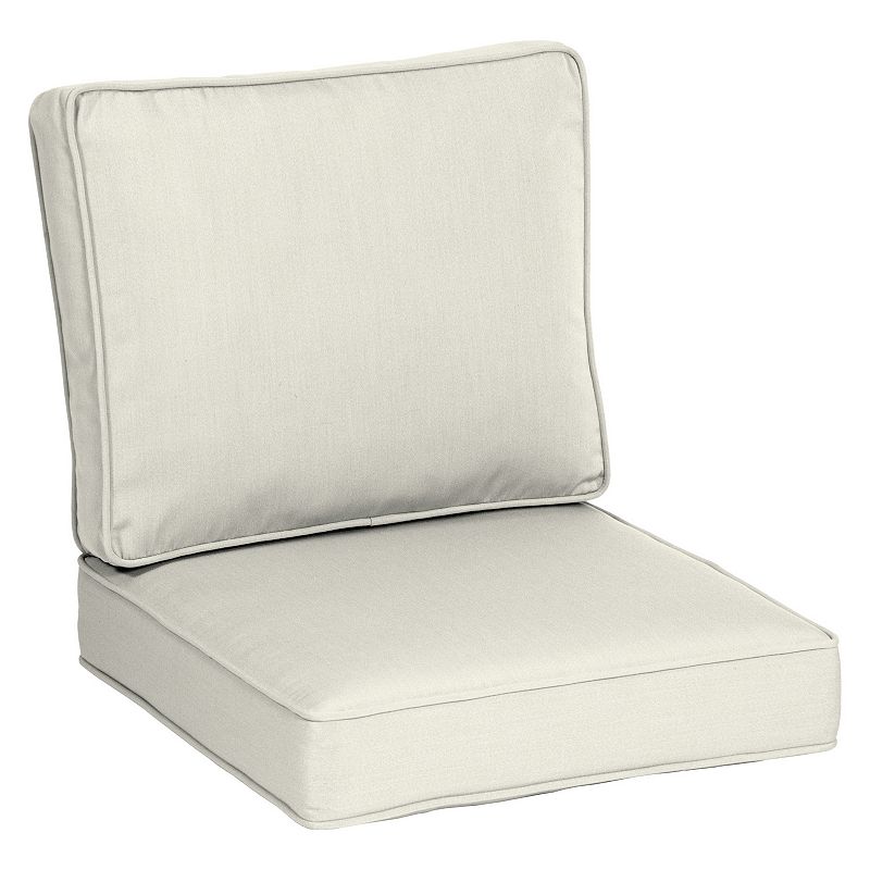 Arden Selections Oasis Deep Seat Cushion Set, White, 24X24