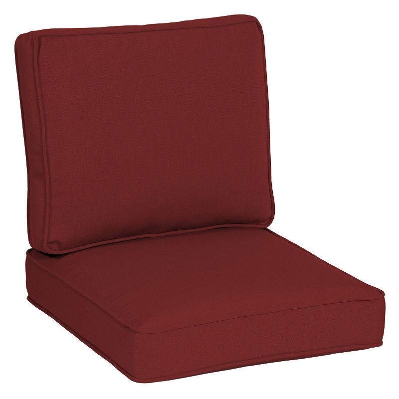 Arden Selections Oasis Plush Deep Seat Cushion Set - 26 x 24, Red, 24X
