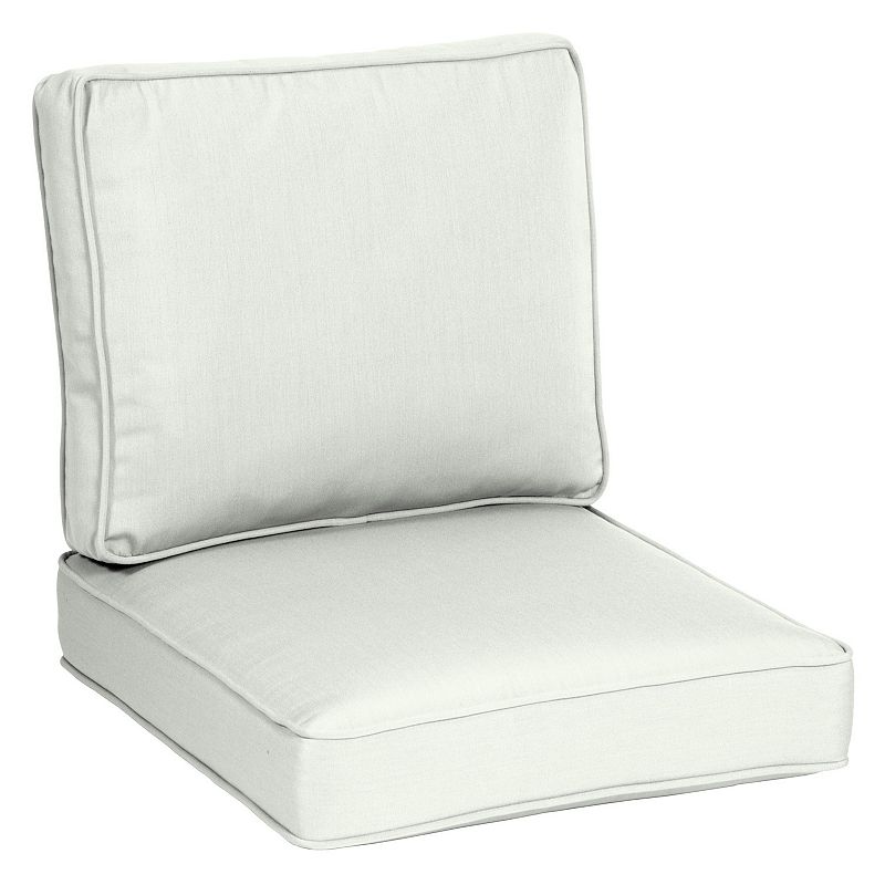 Arden Selections Oasis Plush Deep Seat Cushion Set - 26 x 24, White, 2