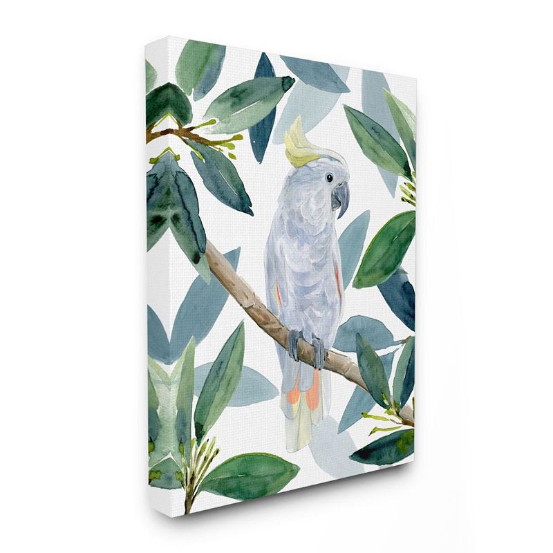 Stupell Home Decor Tropical Cockatoo Bird Canvas Wall Art, White, 24X30