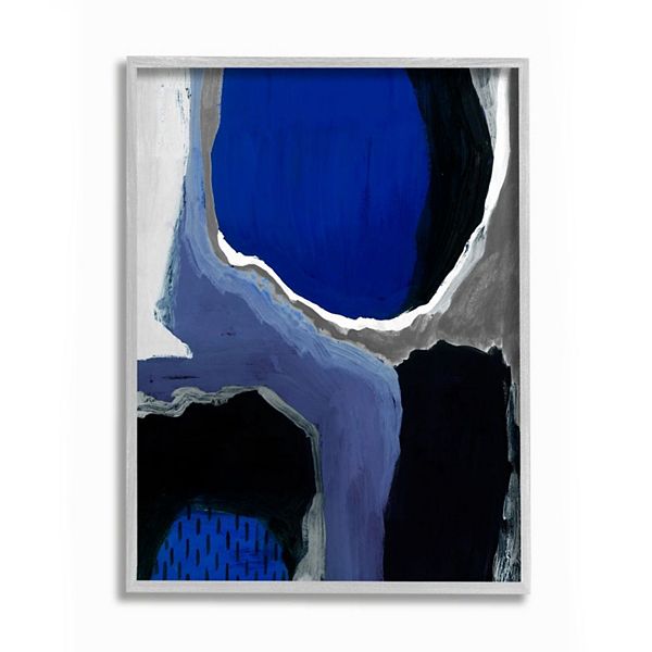 Stupell Home Decor Abstract Blue Cobalt Framed Wall Art
