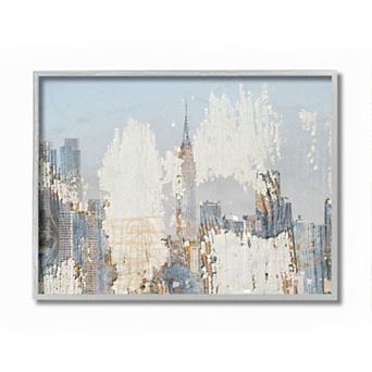 Stupell Home Decor Distressed New York City Skyline Framed Wall Art