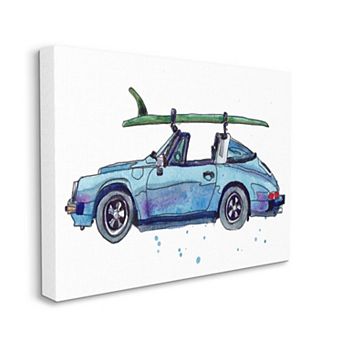 Stupell Home Decor Surf Style Blue Car Canvas Wall Art