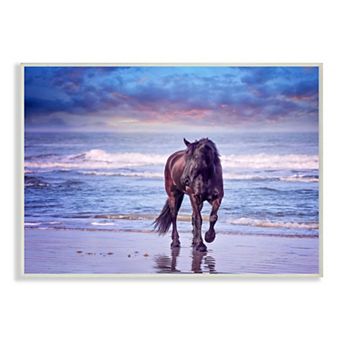 Stupell Home Decor Wild Horse on Beach Sunset Wall Art