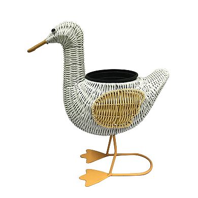 Sonoma Goods For Life Wicker Duck Planter Table Decor