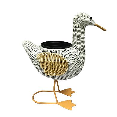 Sonoma Goods For Life Wicker Duck Planter Table Decor