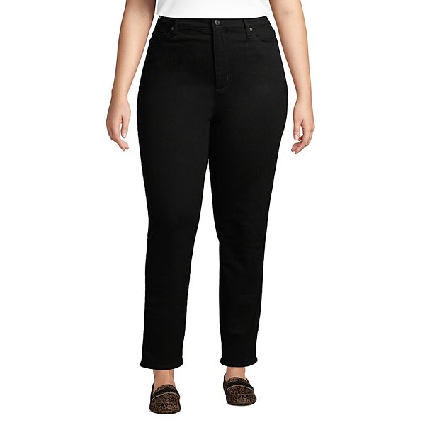 Plus Size Lands' End High Rise Straight-Leg Ankle Jeans