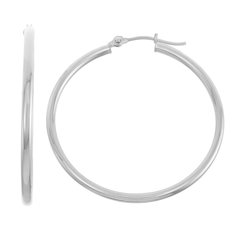 10k Gold Hoop Earrings, Womens, White