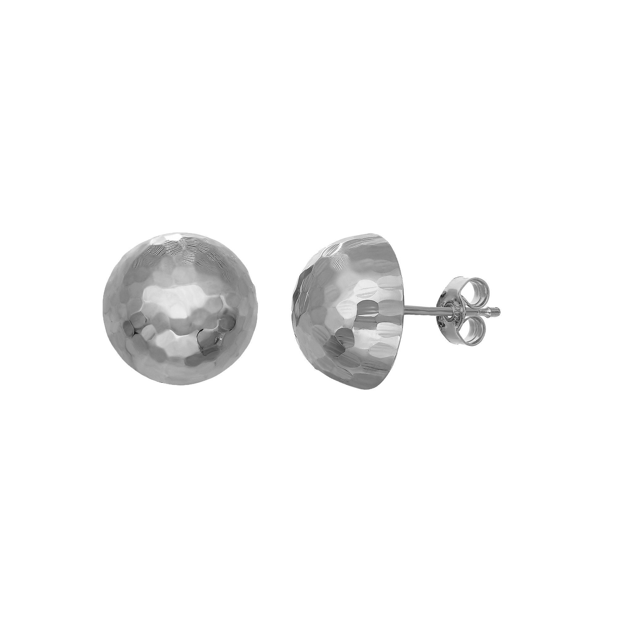 Jordan Blue 10k Gold Hammered Ball Stud Earrings, Womens, 10k Whgold