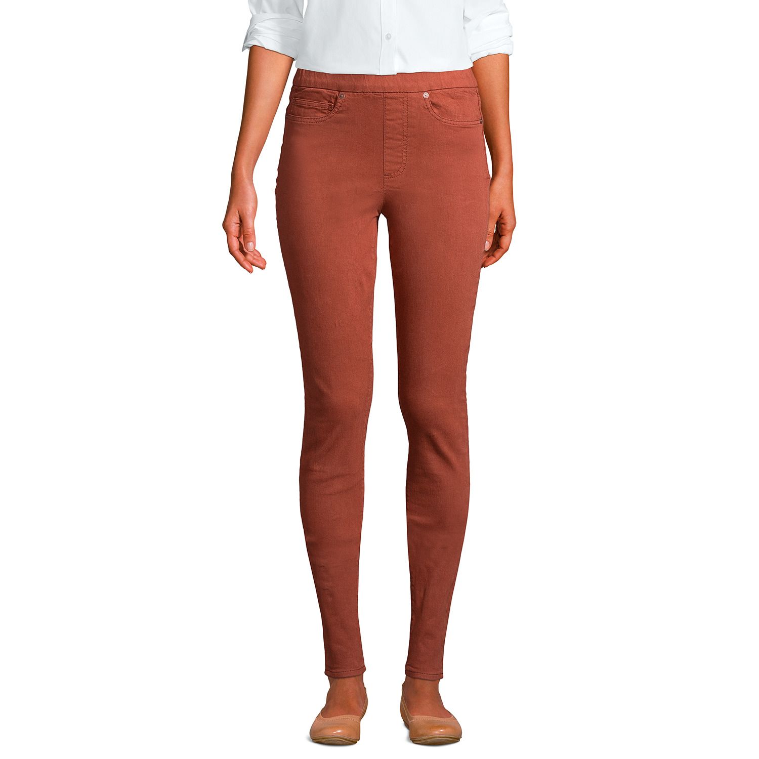 women's high rise pull on jeans