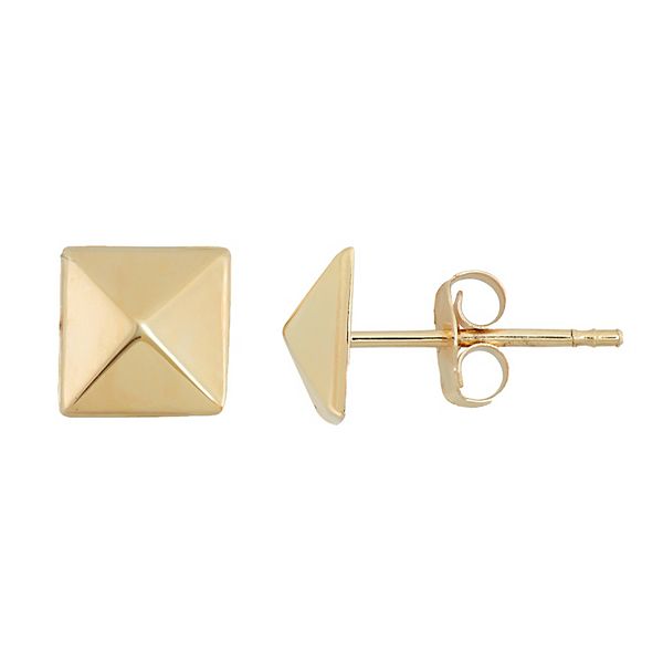 Gold pyramid stud deals earrings