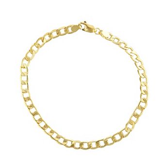 Jordan Blue Men's 10k Gold 5mm Curb Chain Bracelet