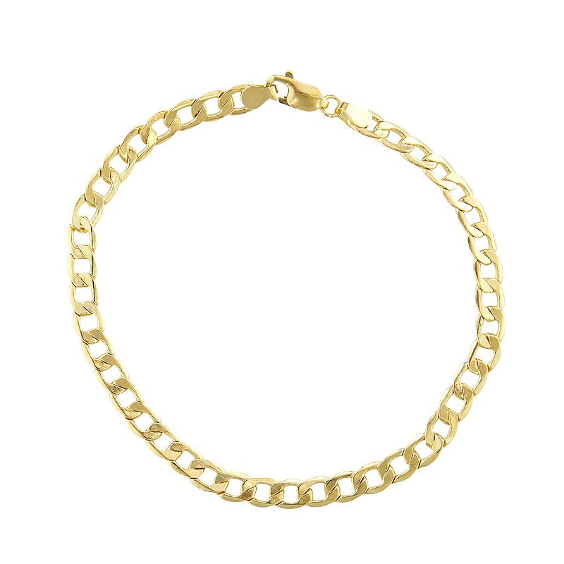 Mens 10k Gold Curb Chain Bracelet, Size: 8.5, Yellow