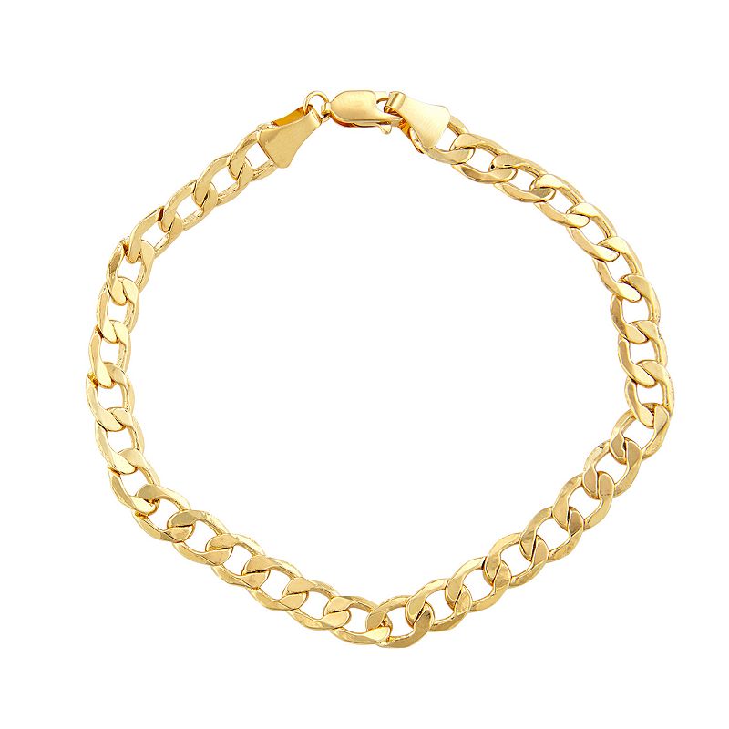 29610836 Mens 10k Gold Curb Chain Necklace, Size: 8, Yellow sku 29610836