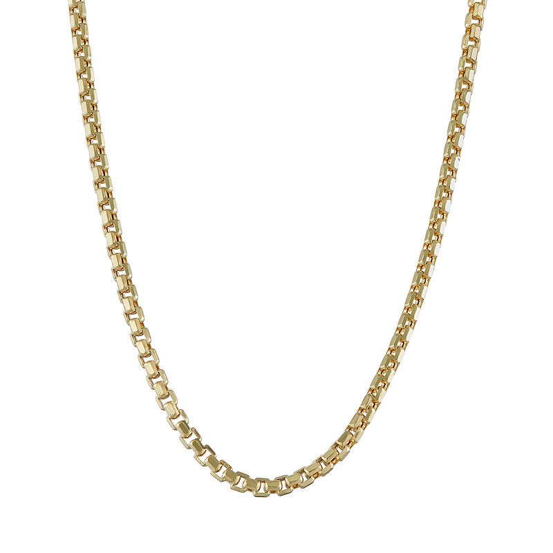 Mens 10k Gold Box Chain Necklace, Size: 20, Yellow