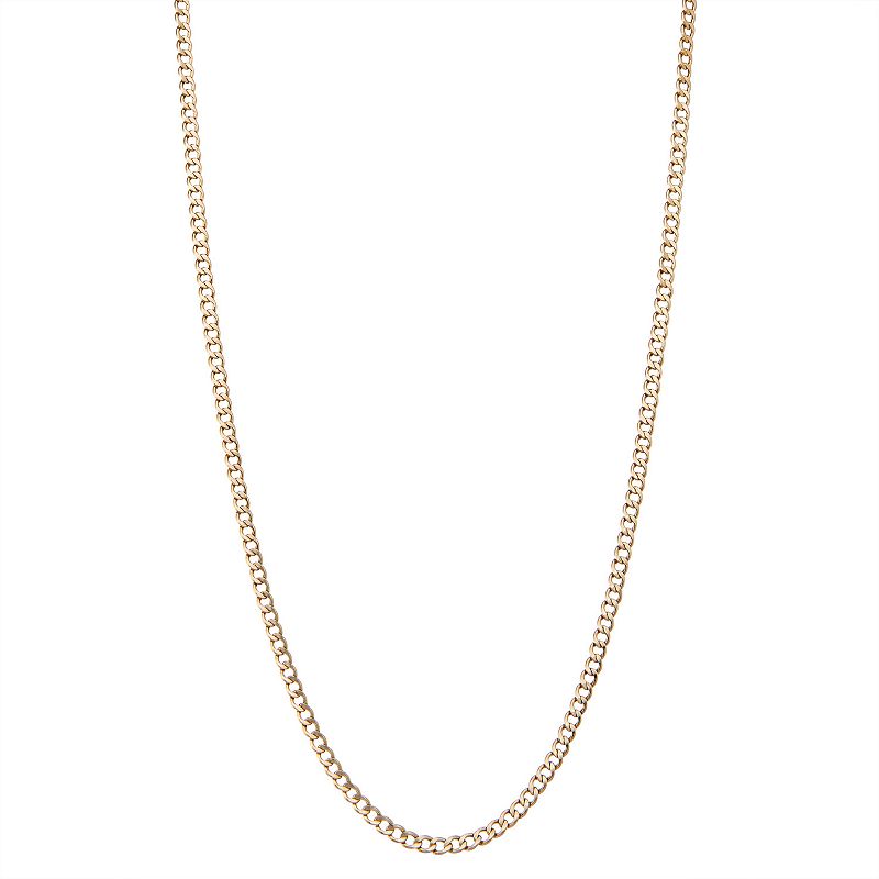 10k Gold Curb Chain Necklace, Womens, Size: 18, Yellow