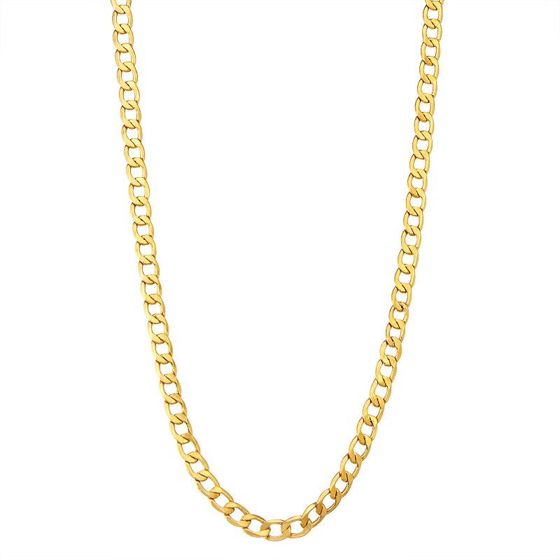 Mens 10k Gold Curb Chain Necklace, Size: 20, Yellow