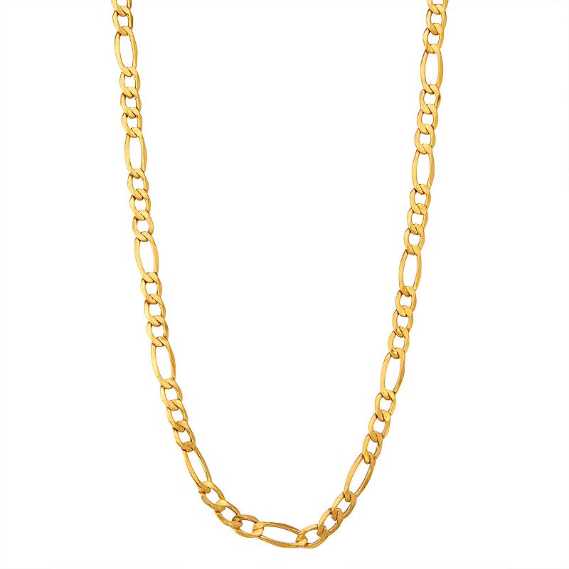 Mens 10k Gold Figaro Chain Necklace, Size: 20, Yellow