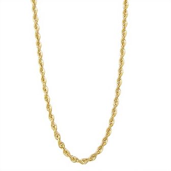 Jordan Blue Men's 10k Gold Rope Chain Necklace
