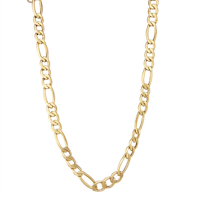 Mens 10k Gold Figaro Chain Necklace, Size: 20, Yellow