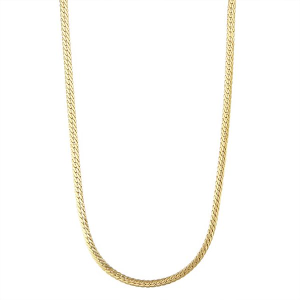 Jordan Blue Men's 10k Gold Herringbone Chain Necklace