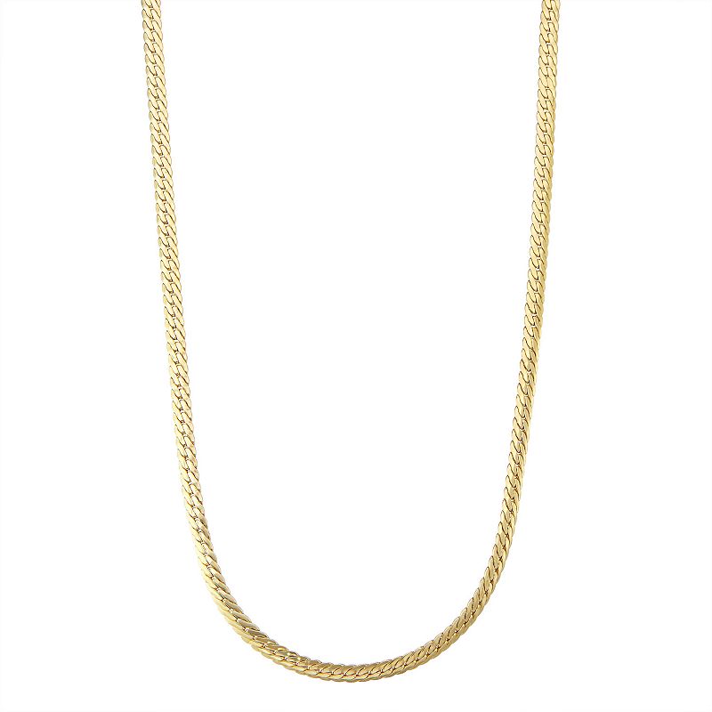 Mens 10k Gold Herringbone Chain Necklace, Size: 20, Yellow