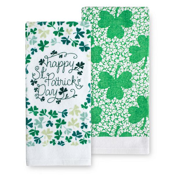 Celebrate Together St Patrick's Day Easter Summer Kitchen Towels Lot of 4  Cotton