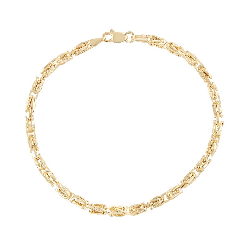 10k Gold Byzantine Chain Bracelet, Womens, Size: 7.5, Yellow