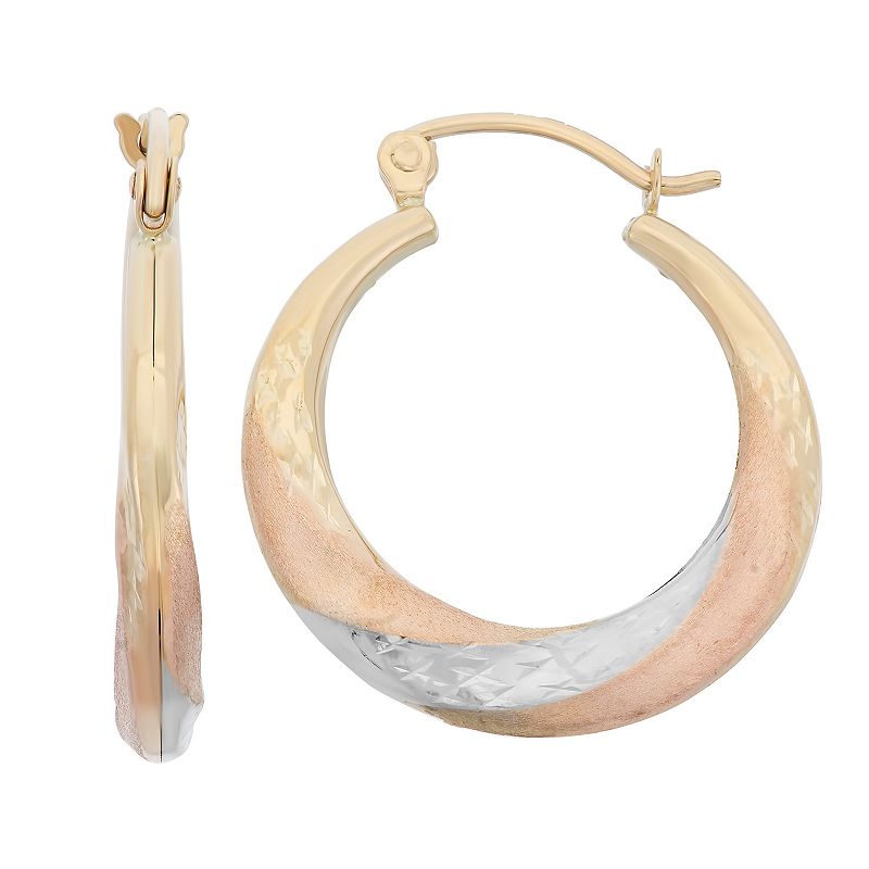 10k Gold Hoop Earrings, Womens, Multicolor