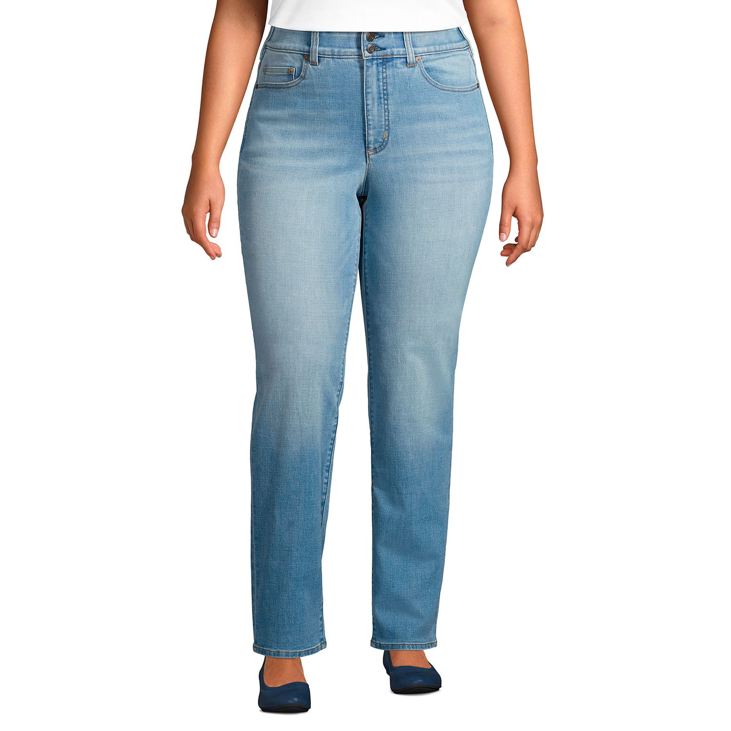 lands end women's jeans straight leg