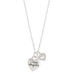 Kohl'sBrilliance Crystal 'Granddaughter' Double Heart Necklace